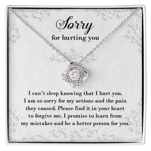 Sorry - Can’t Sleep - Love Knot Necklace