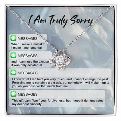 Sorry - Make A Mistake - Love Knot Necklace
