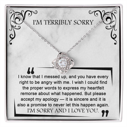 Sorry - Angry With Me - Love Knot Necklace