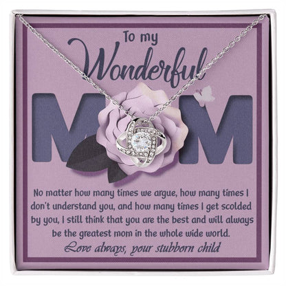 Mom - The Greatest Mom - Love Knot Necklace