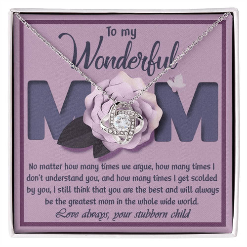 Mom - The Greatest Mom - Love Knot Necklace