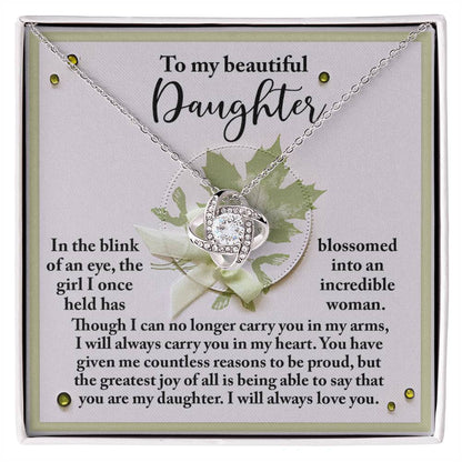 Daughter - Incredible Woman - Love Knot Necklace