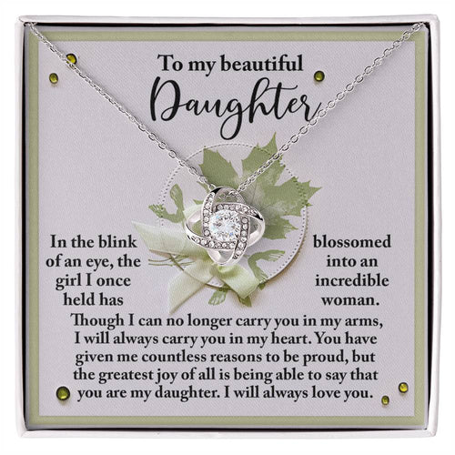Daughter - Incredible Woman - Love Knot Necklace