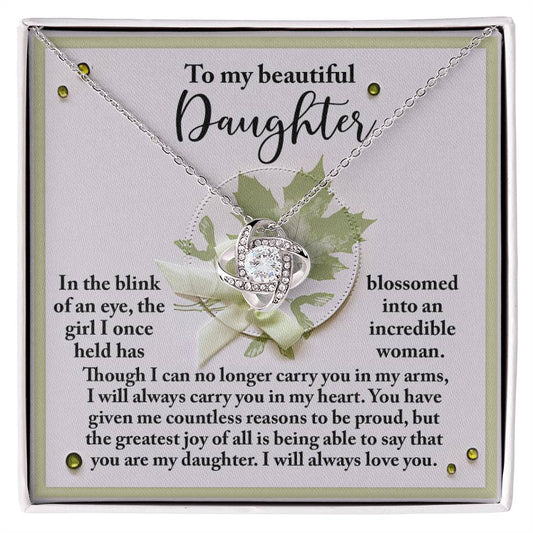 Daughter - Incredible Woman - Love Knot Necklace