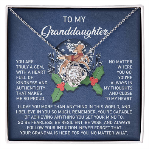 Granddaughter - Here For You - Love Knot Necklace