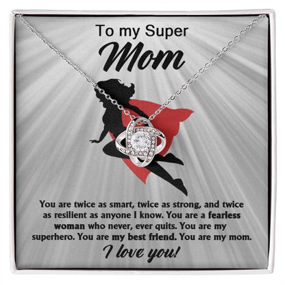 Mom - A Fearless Woman - Love Knot Necklace