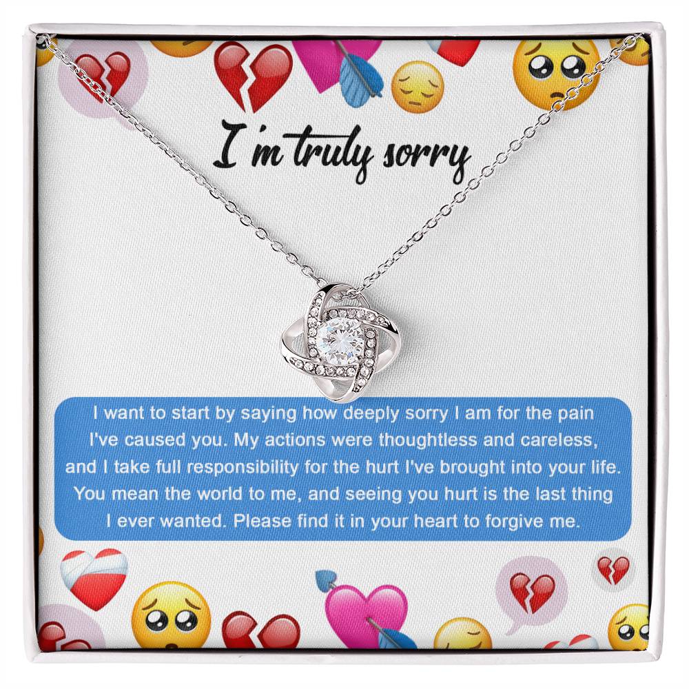 Sorry - How Deeply Sorry - Love Knot Necklace