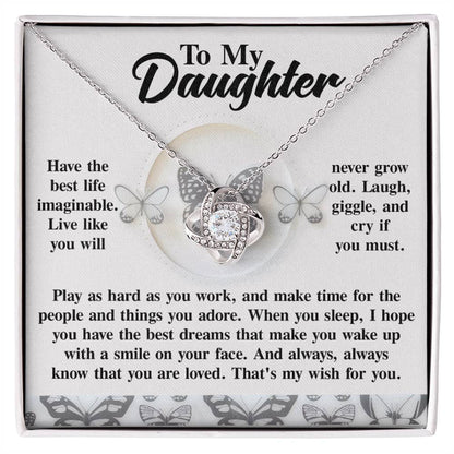 Daughter - My Wish - Love Knot Necklace
