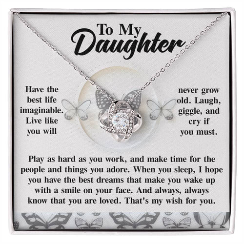 Daughter - My Wish - Love Knot Necklace