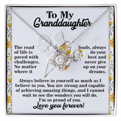 Granddaughter - On Your Dreams - Love Knot Necklace