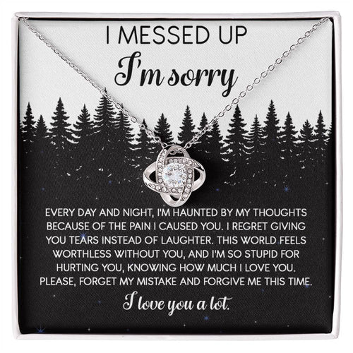Sorry - By My Thoughts - Love Knot Necklace