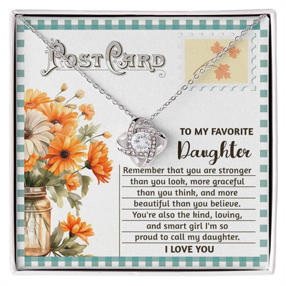 Daughter - Smart Girl - Love Knot Necklace