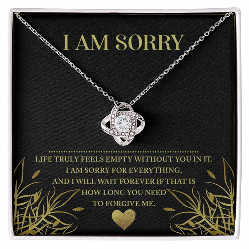 Sorry - Without You - Love Knot Necklace