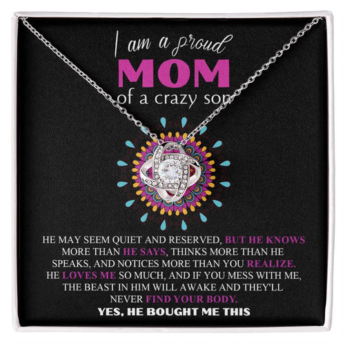 Mom - Proud Mom - Love Knot Necklace