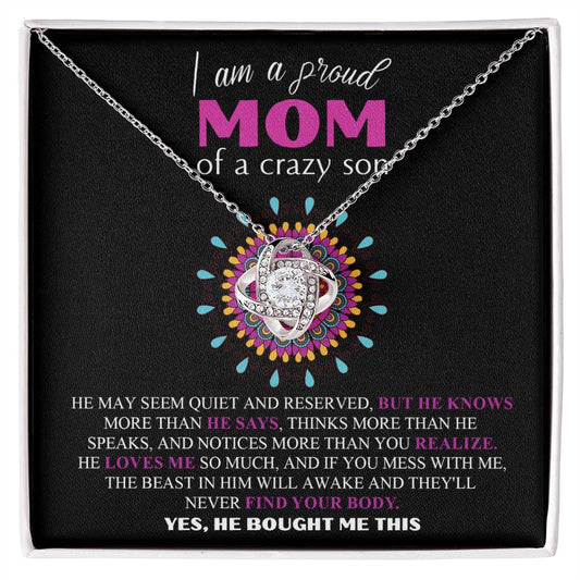 Mom - Proud Mom - Love Knot Necklace
