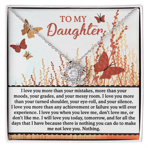 Daughter - Love You More - Love Knot Necklace