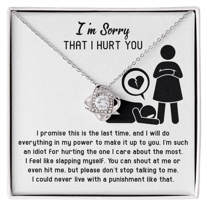 Sorry - Stop Talking - Love Knot Necklace