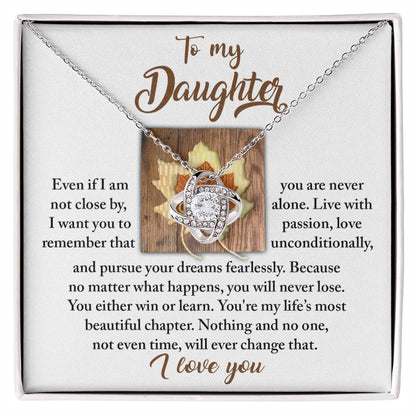 Daughter - Live With Passion - Love Knot Necklace