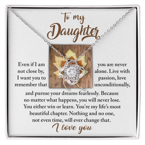 Daughter - Live With Passion - Love Knot Necklace