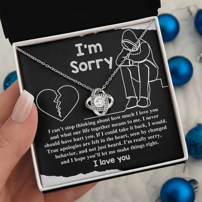 Sorry - Not Just Heard - Love Knot Necklace