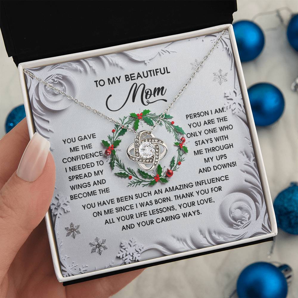 Mom - Spread My Wings - Love Knot Necklace