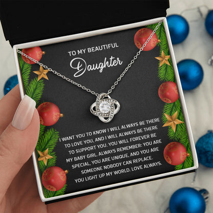 Daughter - Nobody Can Replace - Love Knot Necklace