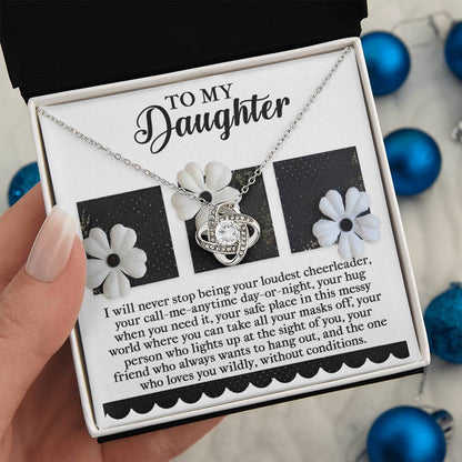 Daughter - Loudest Cheerleader - Love Knot Necklace