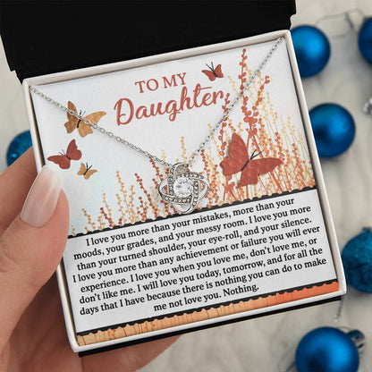 Daughter - Love You More - Love Knot Necklace