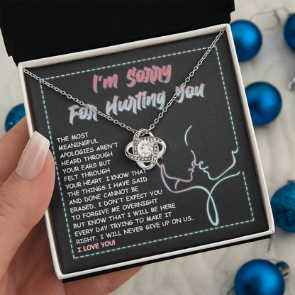 Sorry - Never Give Up - Love Knot Necklace