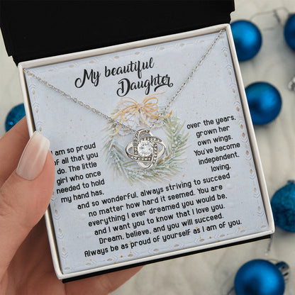 Daughter - Proud Of Yourself - Love Knot Necklace