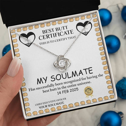 Love Certificate - Best Butt - Love Knot Necklace