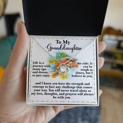 Granddaughter - Never Travel Alone - Love Knot Necklace
