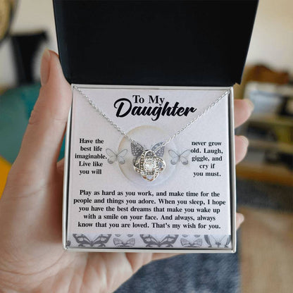 Daughter - My Wish - Love Knot Necklace