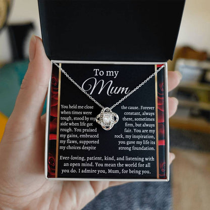 Mom - By My Side - Love Knot Necklace