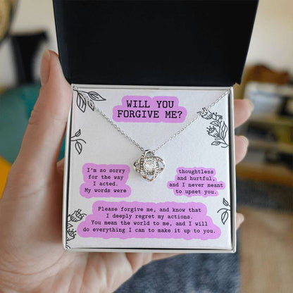 Sorry - Never Meant To - Love Knot Necklace
