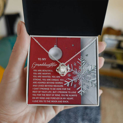 Granddaughter - Moon And Back - Love Knot Necklace