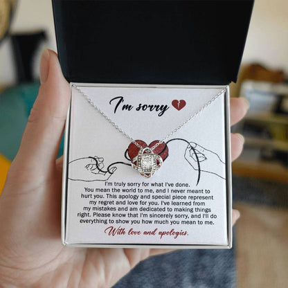 Sorry - Mean The World - Love Knot Necklace