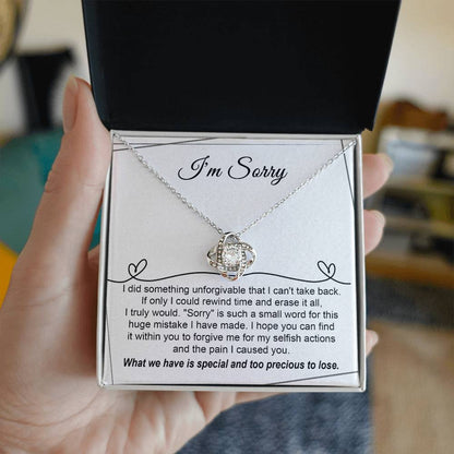 Sorry - Breaking My Heart - Love Knot Necklace