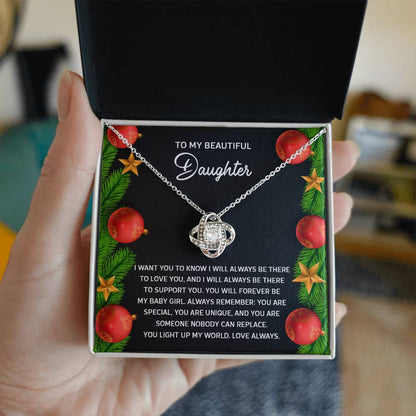 Daughter - Nobody Can Replace - Love Knot Necklace