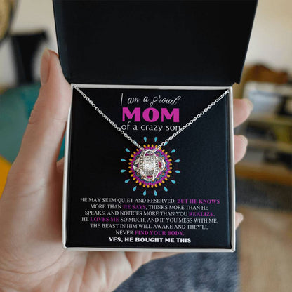 Mom - Proud Mom - Love Knot Necklace