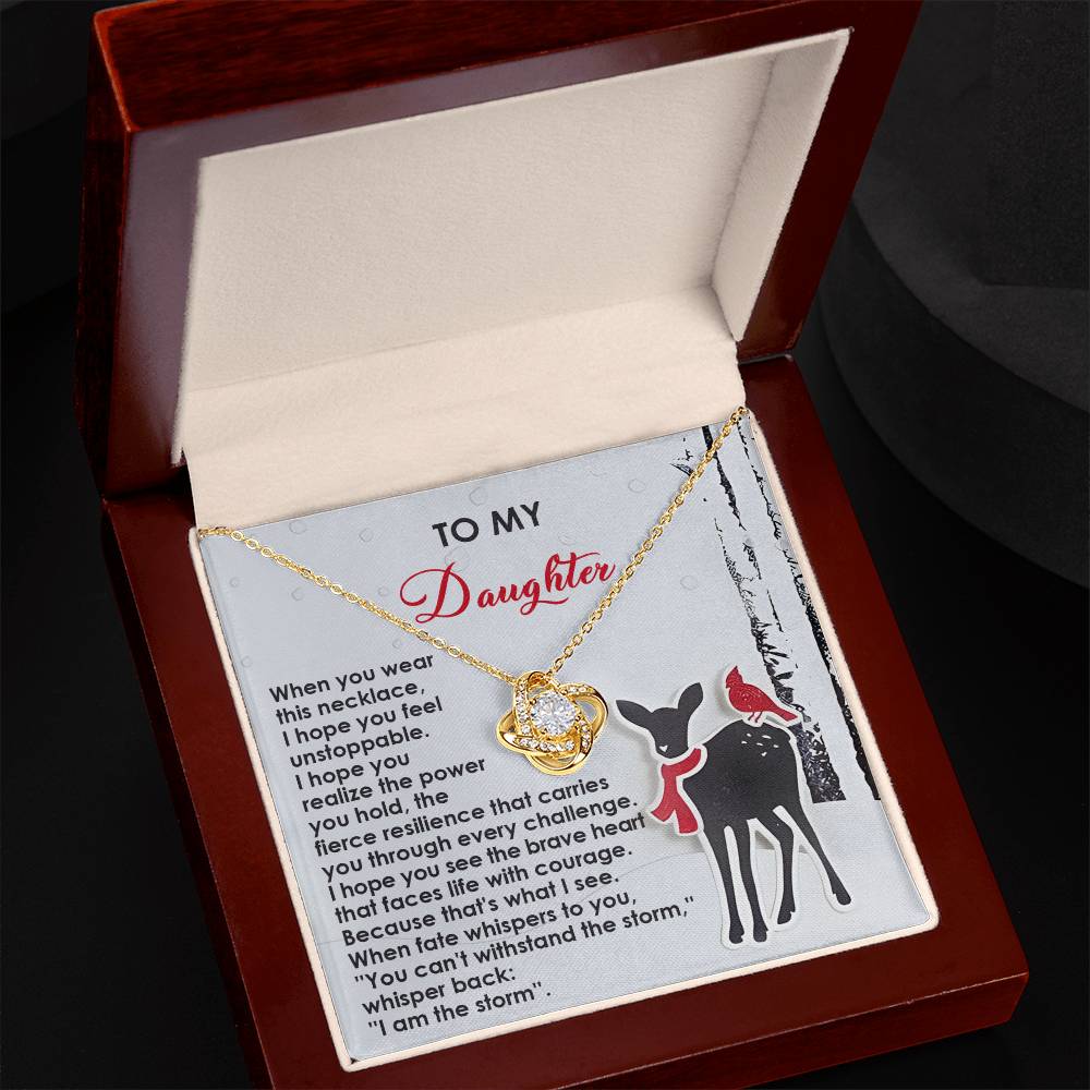 Daughter - Every Challenge - Love Knot Necklace