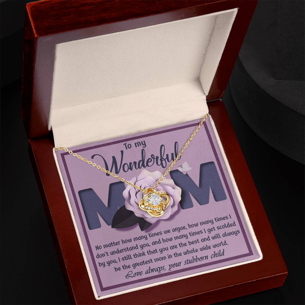 Mom - The Greatest Mom - Love Knot Necklace