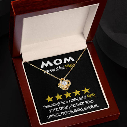 Mom - Five Stars - Love Knot Necklace