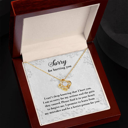 Sorry - Can’t Sleep - Love Knot Necklace