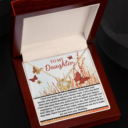 Daughter - Love You More - Love Knot Necklace