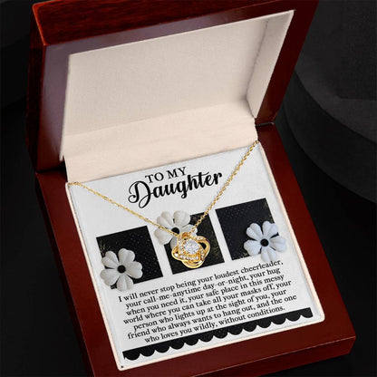 Daughter - Loudest Cheerleader - Love Knot Necklace