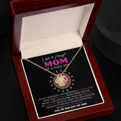 Mom - Proud Mom - Love Knot Necklace