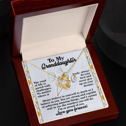 Granddaughter - On Your Dreams - Love Knot Necklace