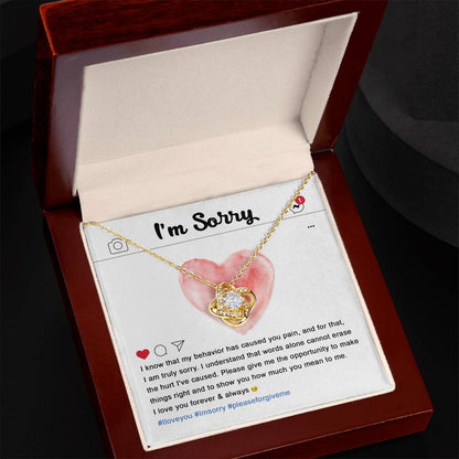 Sorry - Cannot Erase - Love Knot Necklace