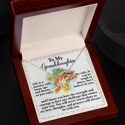 Granddaughter - Never Travel Alone - Love Knot Necklace